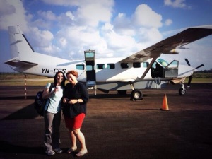 Jennifer and I at Bilwi airport, after arriving in a 12-seater airplane.