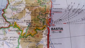I love the details that maps offer -- like all the ferry routes marked here. My solo week in Corsica, July 1995, was one of the best of my life!